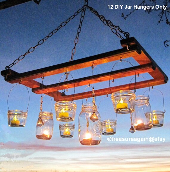 DIY Lanterns 12 WIDE Mouth Hangers, Ball Mason Jar Lanterns Hangers Only -No Jars