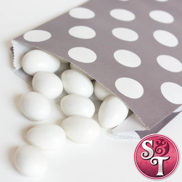 Dot Gray Goodie Favor Treat Bags - Qty 12 Il_570xn