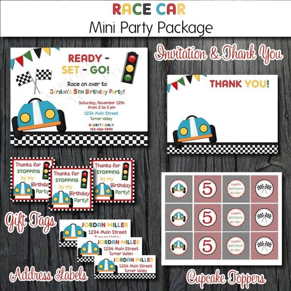 Race Car Party Package - DIY Printables Il_570xn