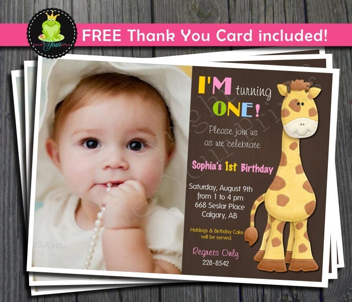 1st Birthday Invitation - FREE Thank You Card included Il_570xn