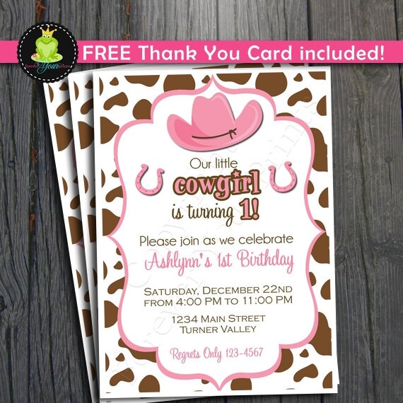 Cowgirl Birthday Invitation - Cowgirl Party Invite Il_570xn