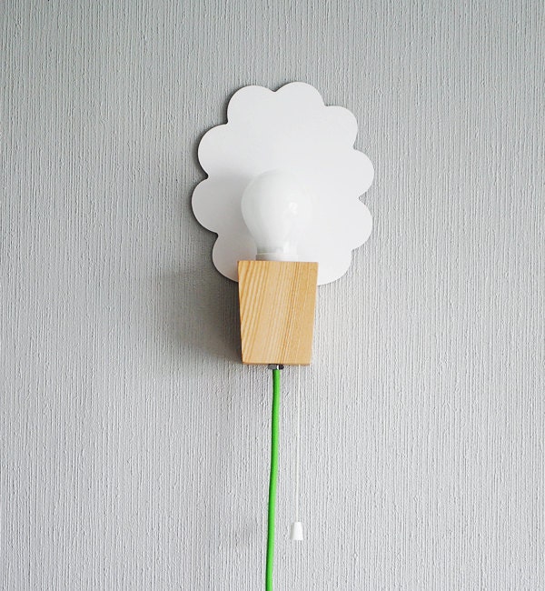 wall lamp/ cloud / lime green