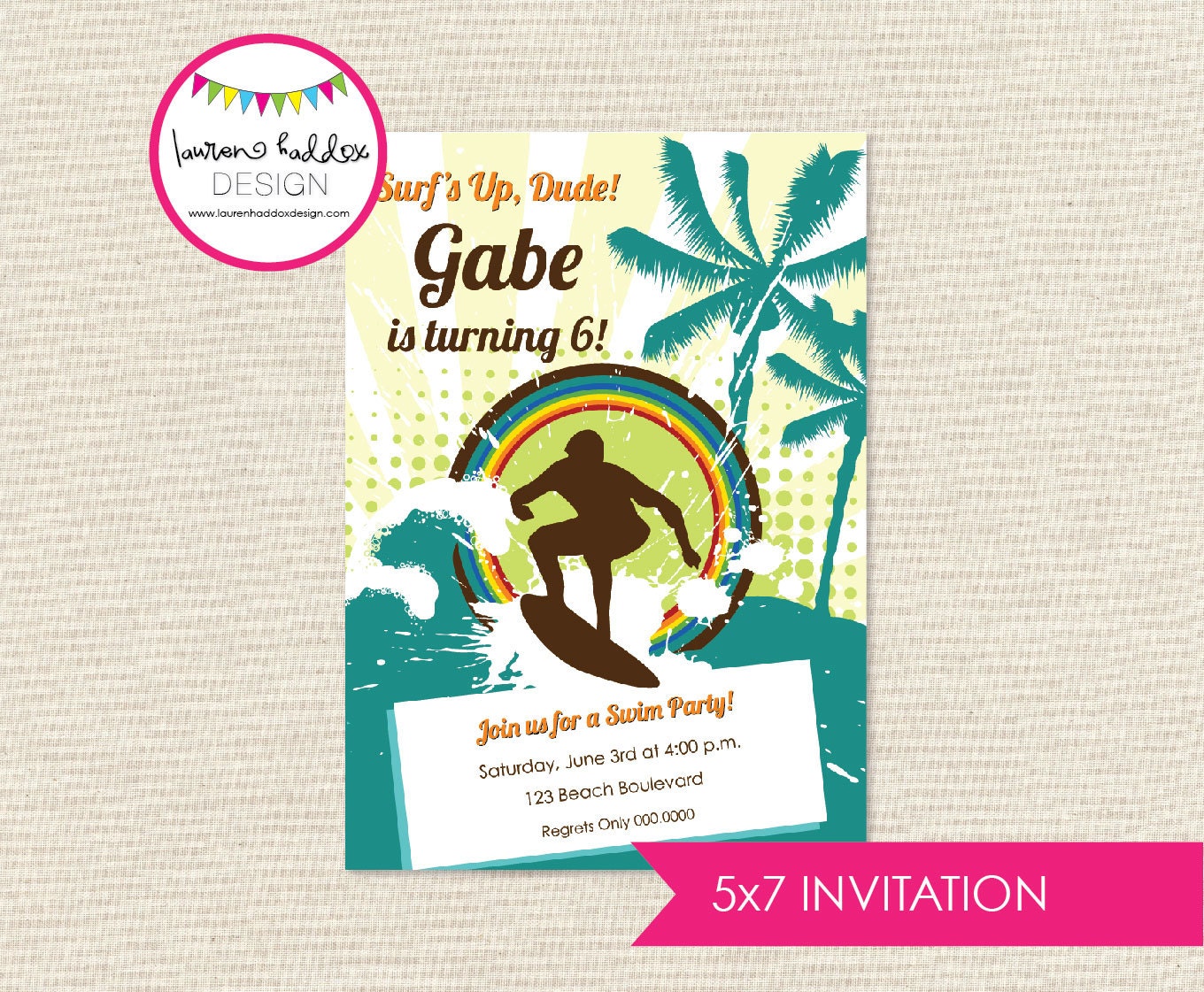Surf's Up Birthday INVITATION Il_570xn