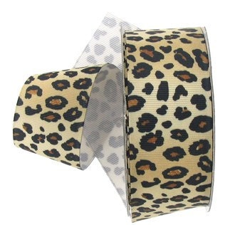 1.5" Leopard Print Grosgrain Ribbon