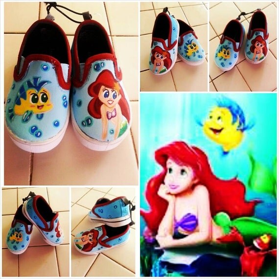 Items similar to Custom Painted Little Mermaid shoes on Etsy