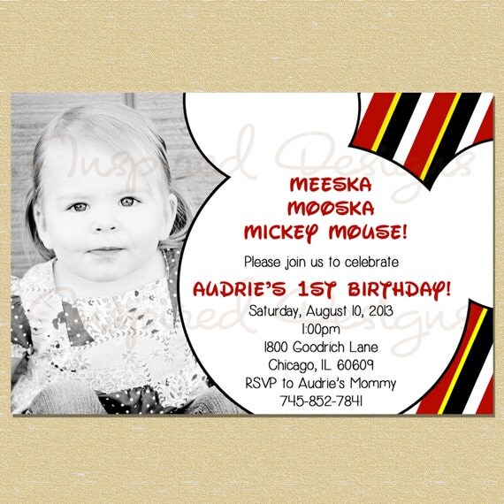 Mickey Mouse Clubhouse Birthday Invitation - Any Age - Boy or Girl Il_570xn