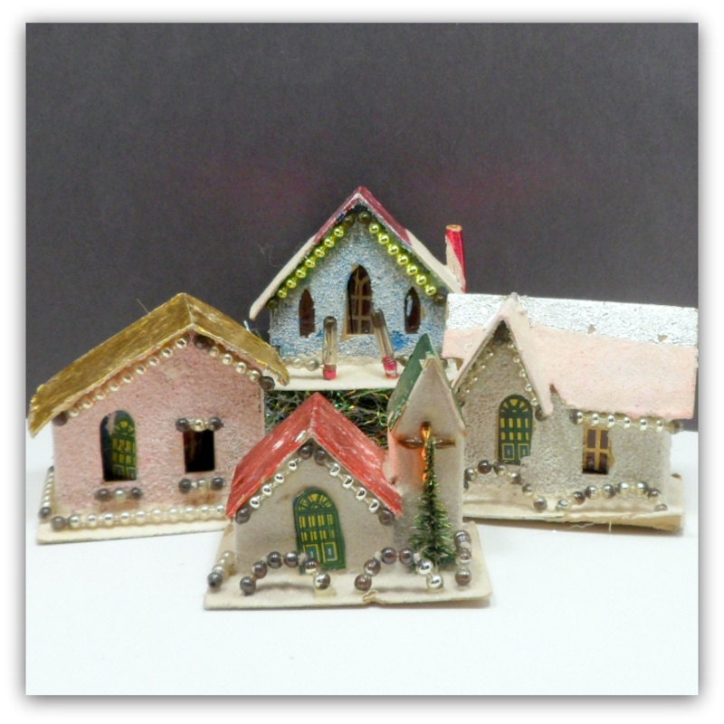 Vintage Putz Christmas Houses 