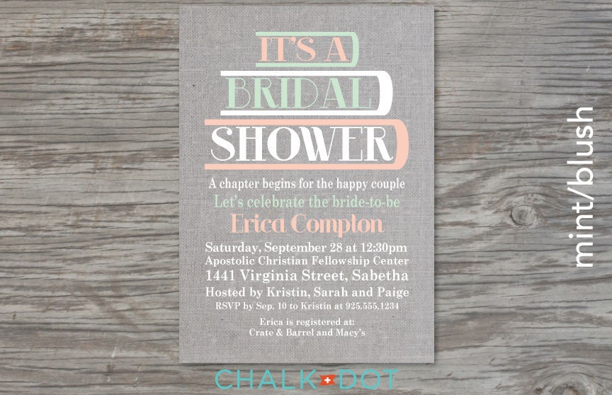 Printable: Book Theme Bridal Shower invitation