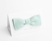Mens self tie bow tie, light mint - double sided - APRILLOOKshop