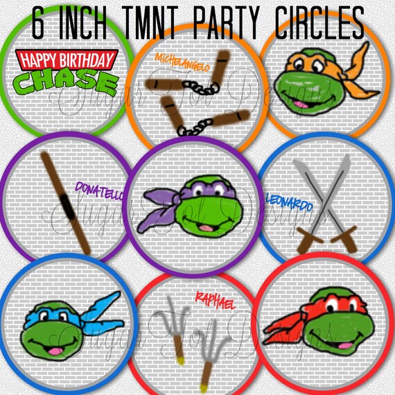 Ninja Turtle Party Circles Ninja Turtle Banner by SugarTotDesigns
