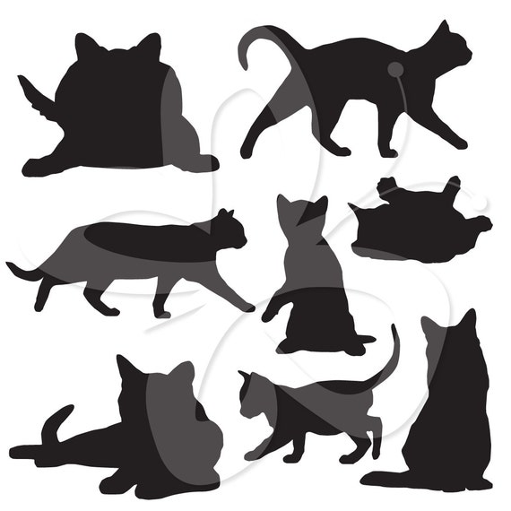 cat clip art etsy - photo #37