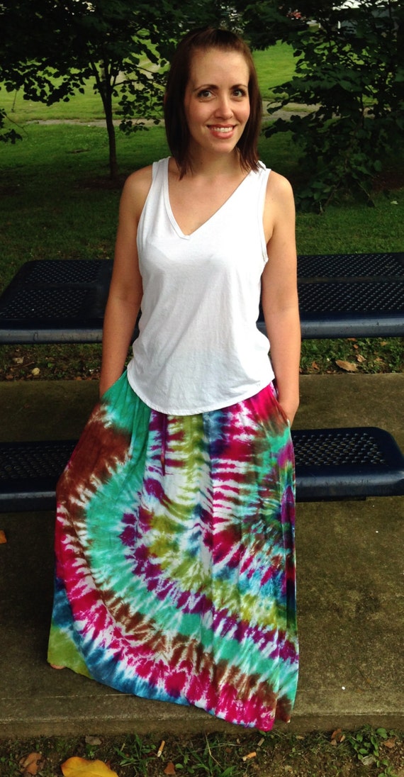 Tie-dye Maxi Skirt, Hippie Skirt, Bohemian Clothes