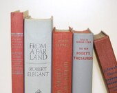 Vintage Book Collection By Color Grey Pink Salmon Home Decor - jaysworld Vintage Book Collection By Color Grey Pink Salmon Home Decor - jaysworld