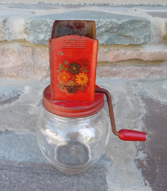 Vintage Nut Grinder Chopper Red Hazel Atlas by TremendousTreasures