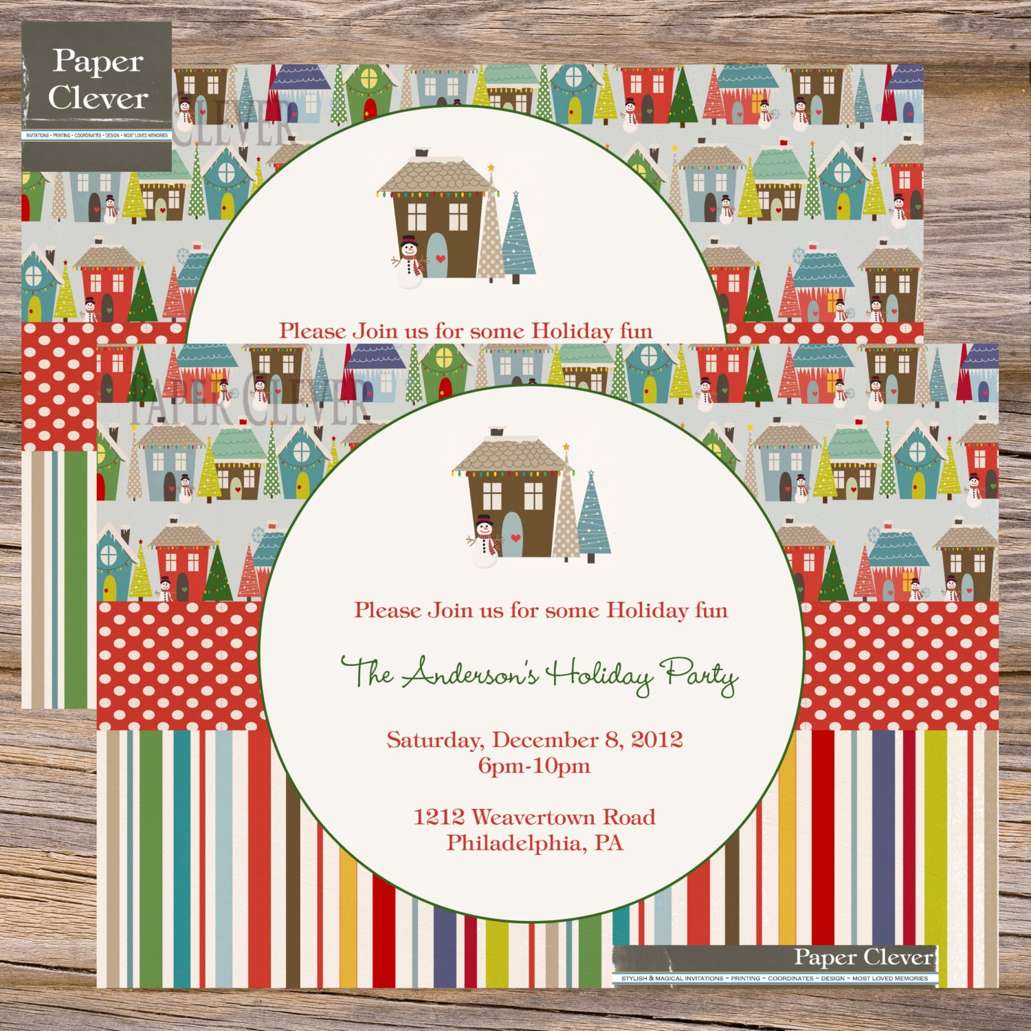 Holiday Invitation, open house, caroling, christmas - digital file, printable #1113 Il_570xn