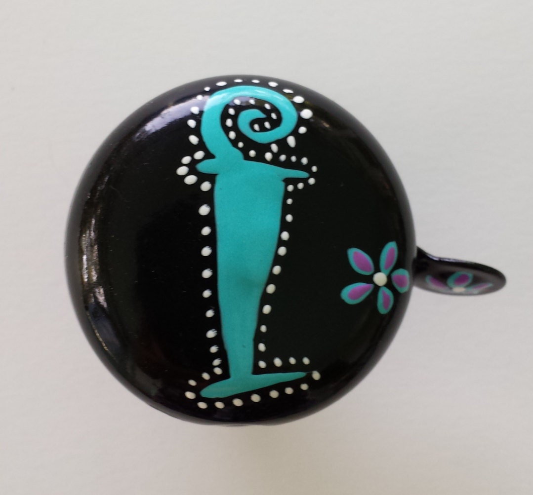 Bike Bell Raven Crow Turquoise Cherry Blossoms by PsykelChic