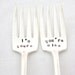 I'm Yours, You're Mine- Wedding Table Setting, hand stamped wedding forks, engagement gift. Featured by Whole Foods Market.