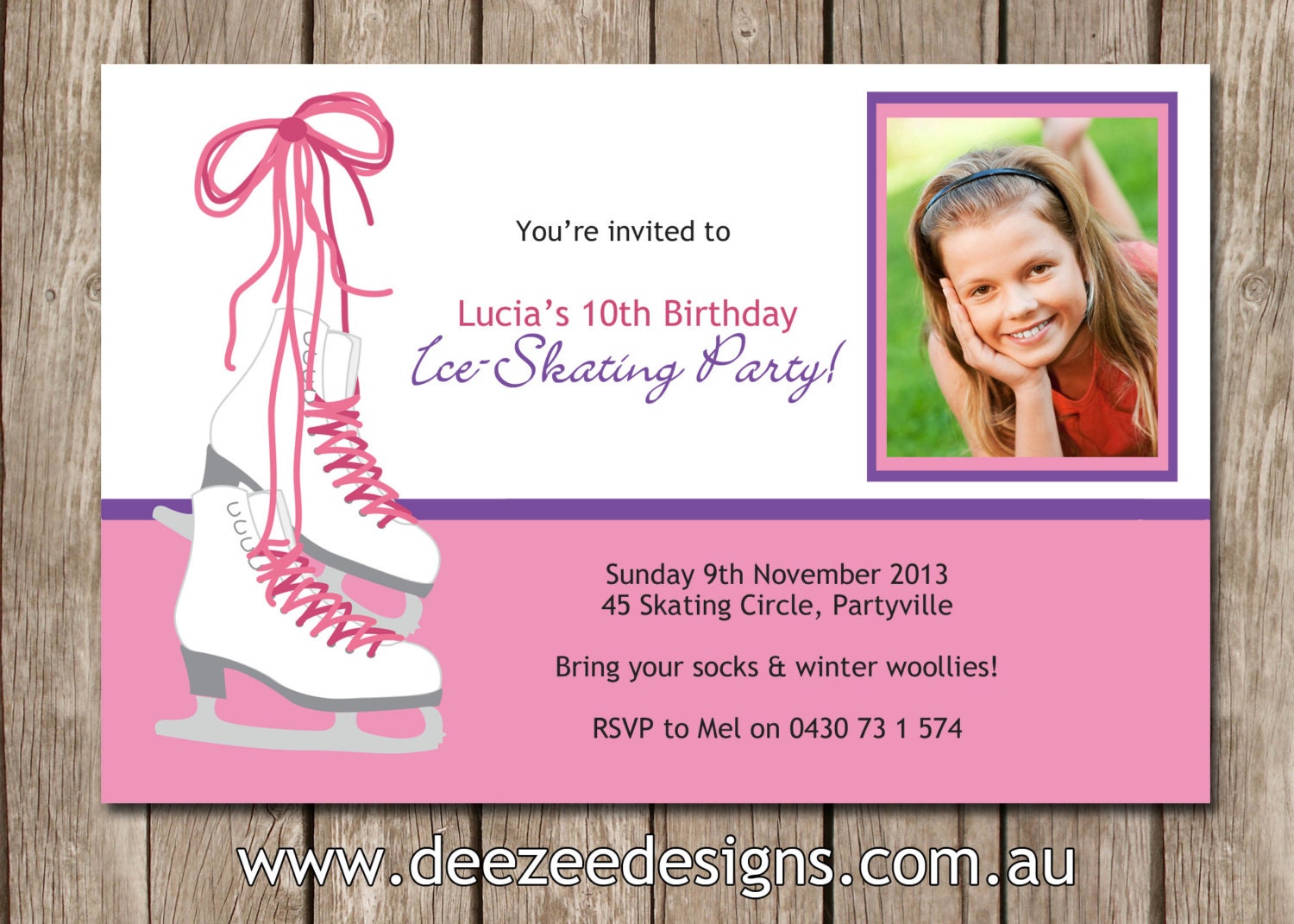 Photo Personalised ice-Skating Birthday Invitations - You Print Il_570xn