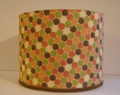 Modern Drum Lamp Shade - Contemporary Circle Decor Lampshade Cream Brown Orange Nectarine Colors - AShadeFancier