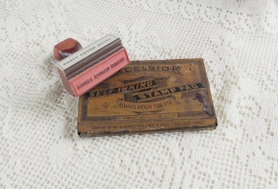 Antique Typography Ink Stamp Pad Industrial by RosebudsOriginals