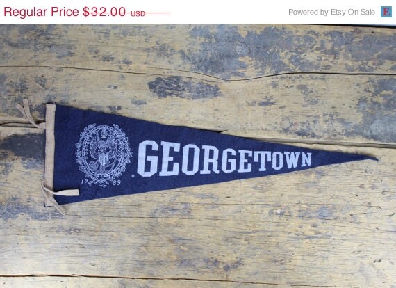 Vintage Georgetown Pennant // Banner by reAwesome on Etsy