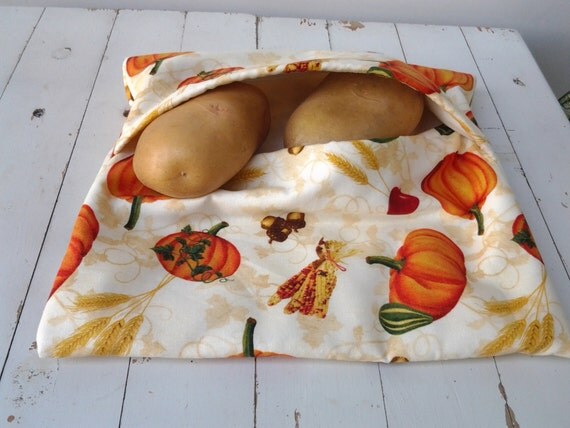 Baked Potato Bag Microwave Potato Bag in Harvest Vegatable Fabric in ...