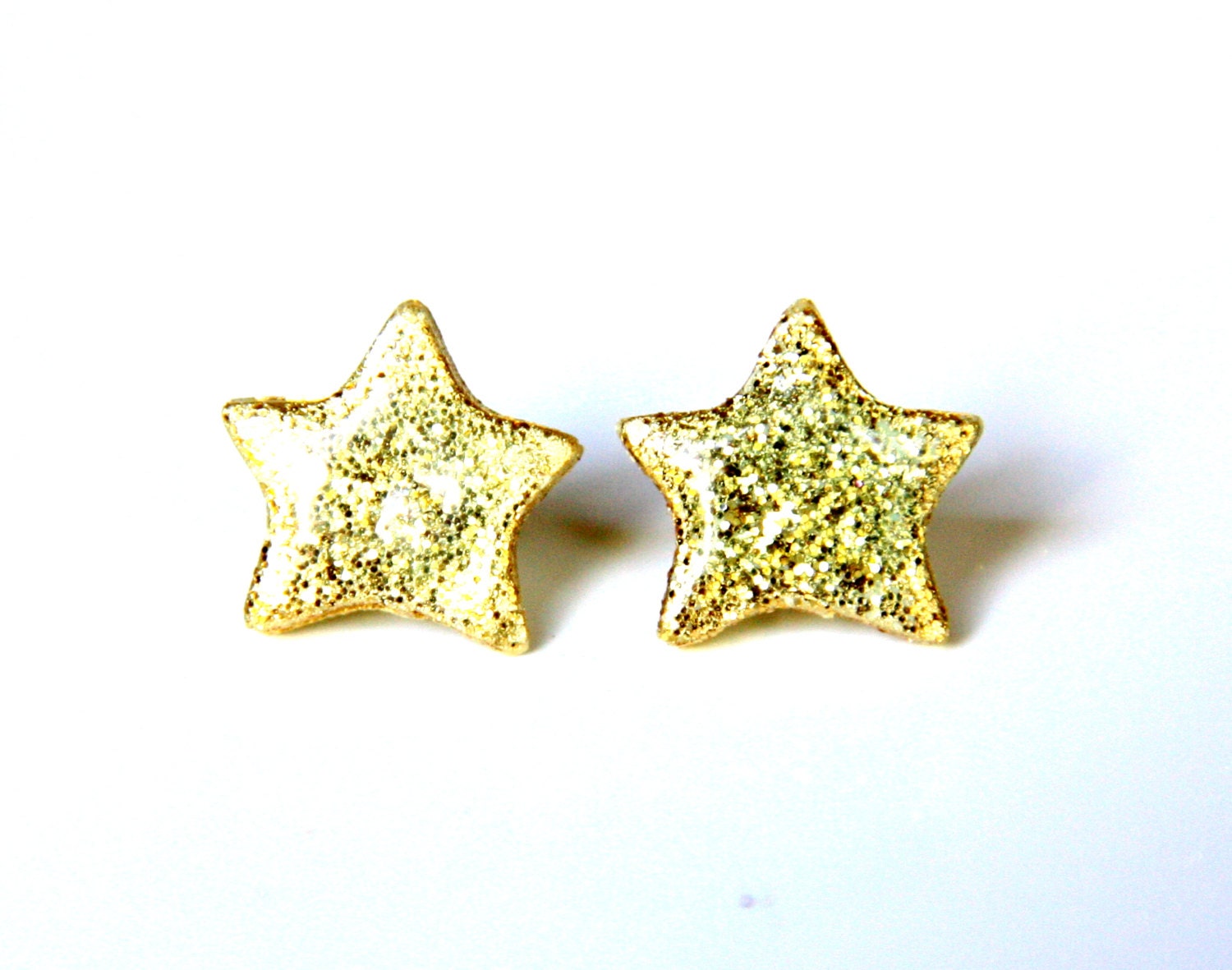 TEACHERS PET Gold Star Earrings Glitter Gold Dust Twinkle night sky Spangled Galaxy resin polymer clay - JeuneMariee TEACHERS PET Gold Star Earrings Glitter Gold Dust Twinkle night sky Spangled Galaxy resin polymer clay - JeuneMariee