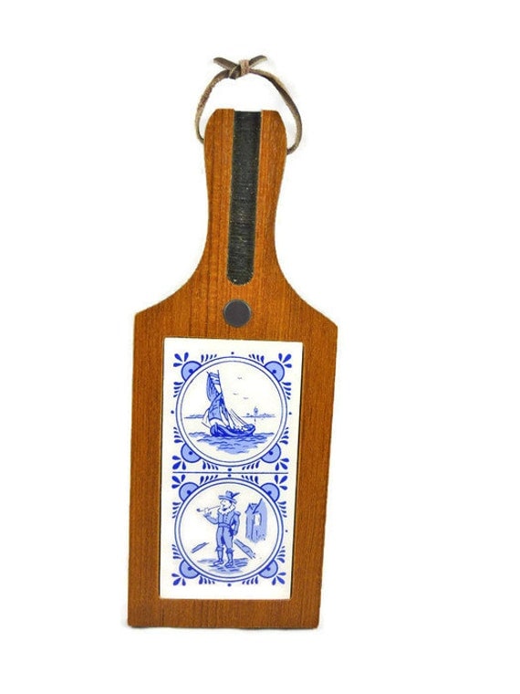 Wall Hanging Decorative Cutting Board with Tile by SheLeftUsThis