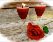 Valentine's Day Wine Glass Candle, Cranberry Scented Soy Candle, All Natural - NatureEscapes