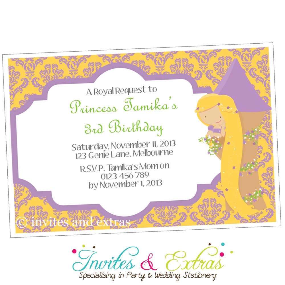 Princess Party Tower Princess Invitation, Personalized Printable (M2M Code: 9639) Il_570xn