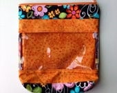 Orange and Black Floral Peek-A-Boo Bag