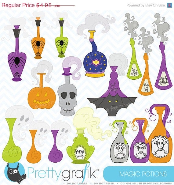 70% OFF SALE Halloween potions clipart commercial use, vector graphics, digital clip art, digital images - CL390 Il_570xn