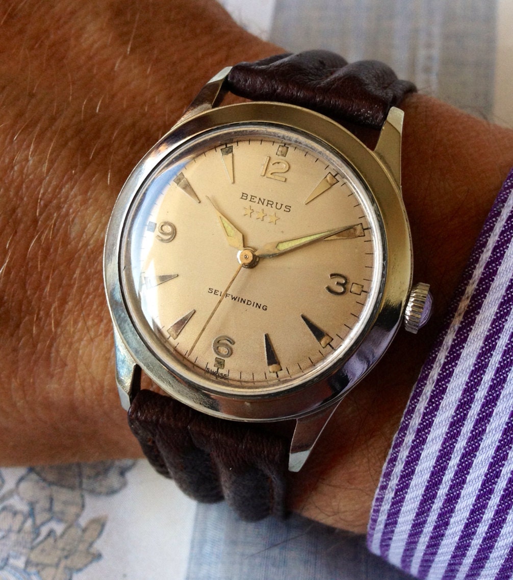 Lovely 1950s Benrus 3 Star Selfwinding automatic Swiss watch