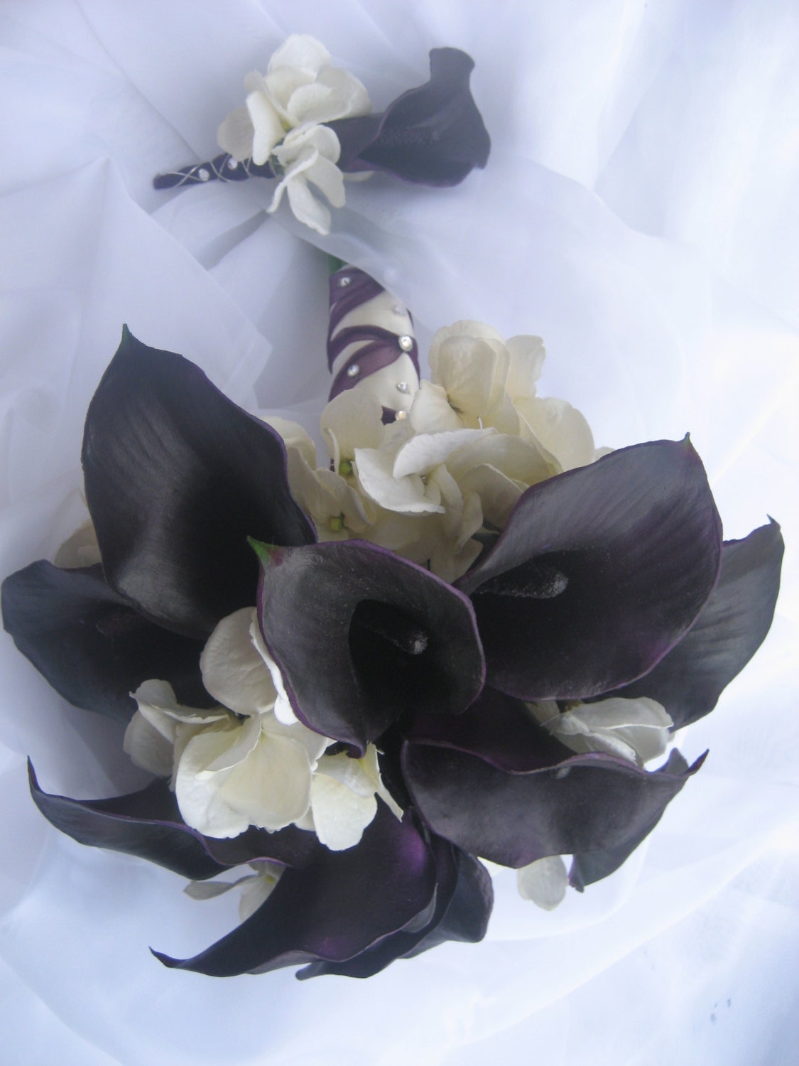Wedding Bouquet Eggplant Calla Lilies and by DESIGNSBYDME on Etsy