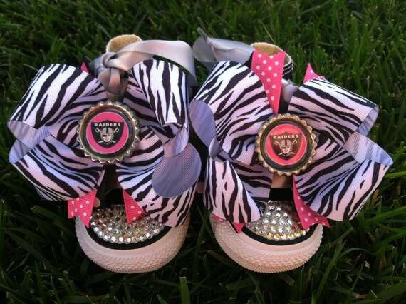 OAKLAND RAIDERS Shoes Oakland Raiders Bow by SparkleToes3