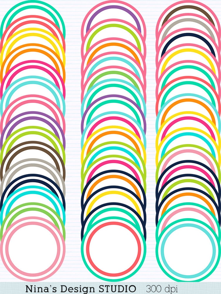Sale/60 % 0ff/INSTANT DOWNLOAD/ 45 Circle frames-tags for Personal and Commercial Use Il_570xn