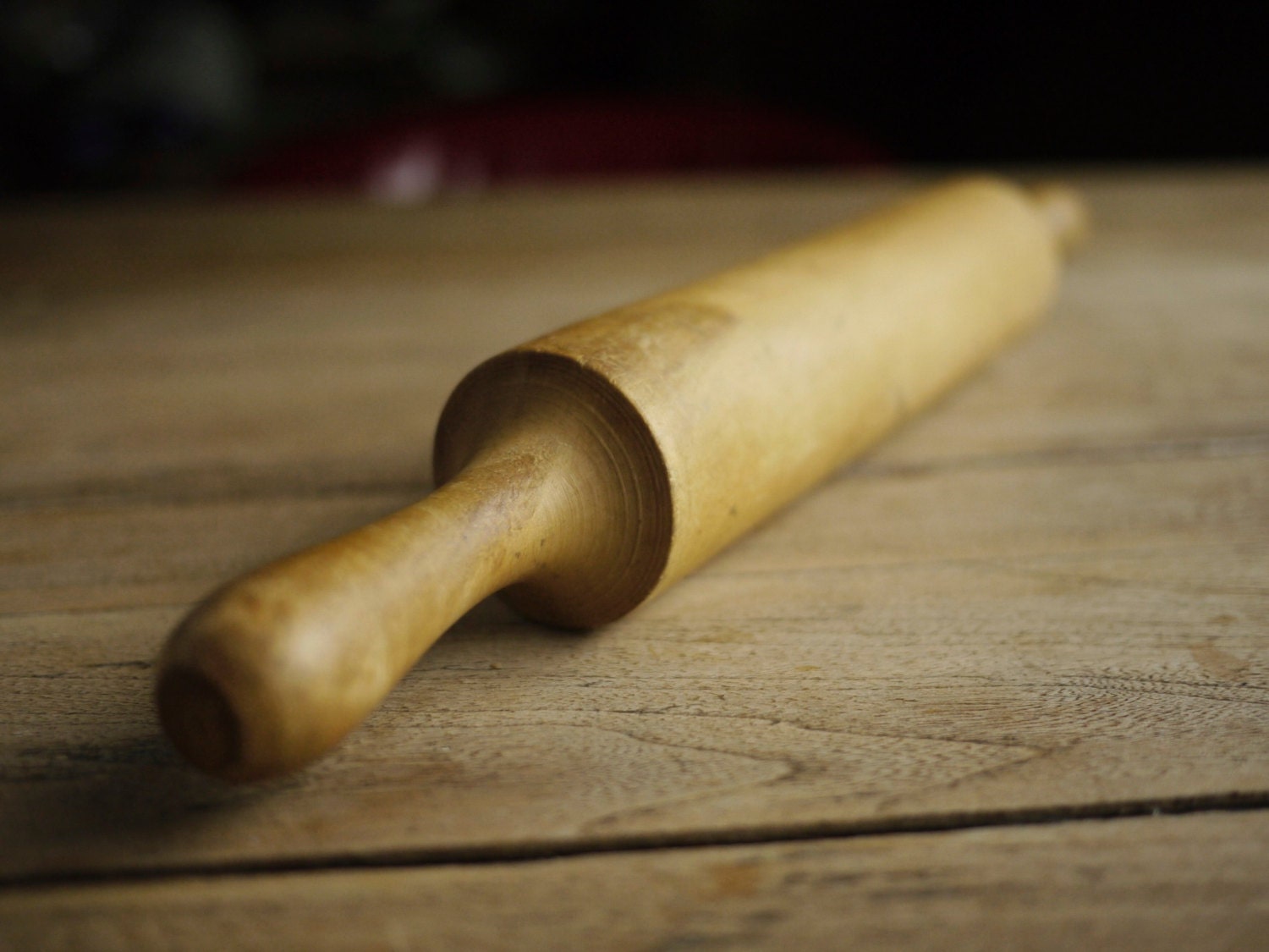 A Wonderful Vintage Hand Turned Wooden Rolling Pin