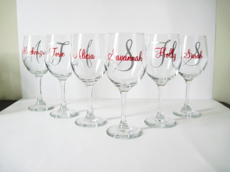 CHOOSE YOUR QUANTITY Personalized Wine Glasses Bridesmaids Wine Glasses