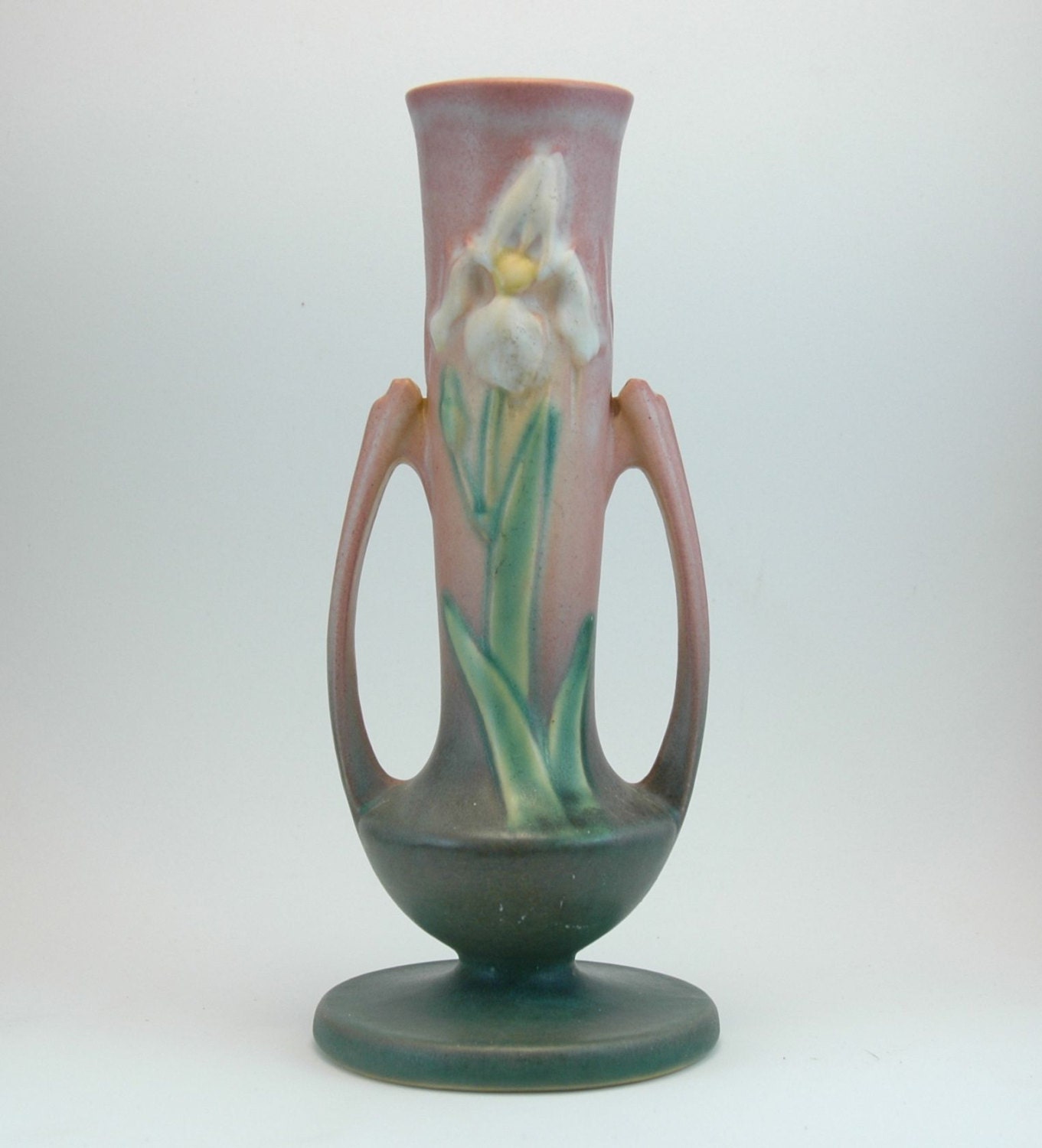 Items similar to REDUCED PRICE Vintage Bud Vase, Roseville Pottery Iris