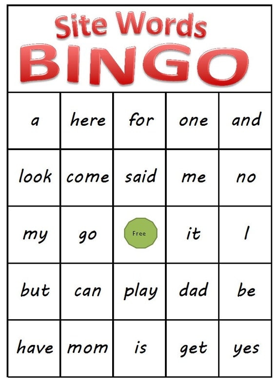 printable sight CraftsAndThingsByMom Word bingo Sight word Printable by Kindergarten  Bingo