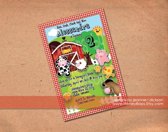 Barnyard Bash Invitation Birthday, Baby Shower, Event, Digital File Il_570xn