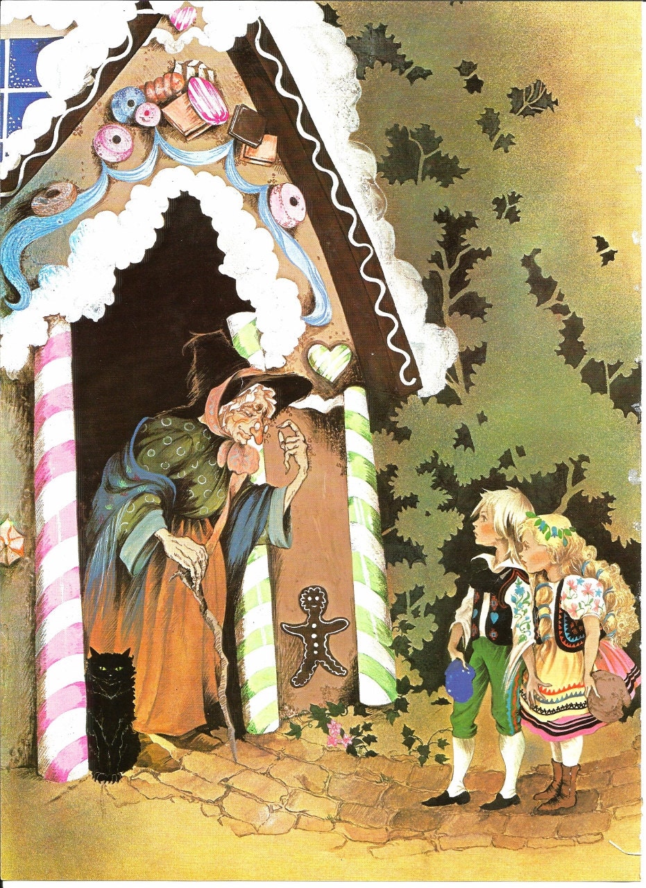 Fairy Tale Print Hansel Gretel Vintage By Vickiesbeachhouse