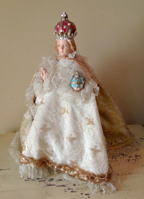 Vintage Statue Infant of Prague Religious by VintageJunkInMyTrunk