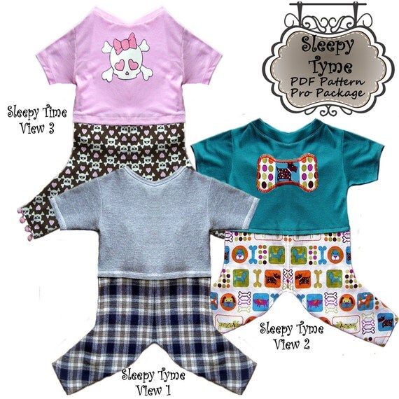 PDF Pattern to Sew Dog Pajamas PJs Unisex by