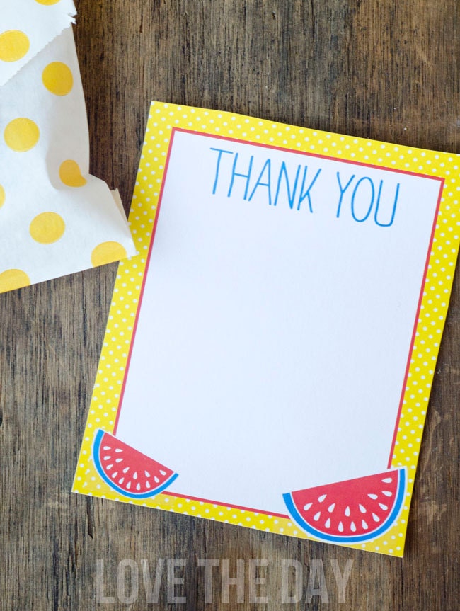 Summer Picnic party PRINTABLE Thank You Cards (INSTANT DOWNLOAD) by Love The Day Il_570xn