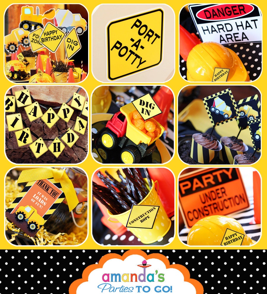Construction Party Printable - Dump Truck - Builder - Birthday -INSTANT Download Unpersonalized-Huge Party Set by Amanda's Parties TO GO Il_570xn