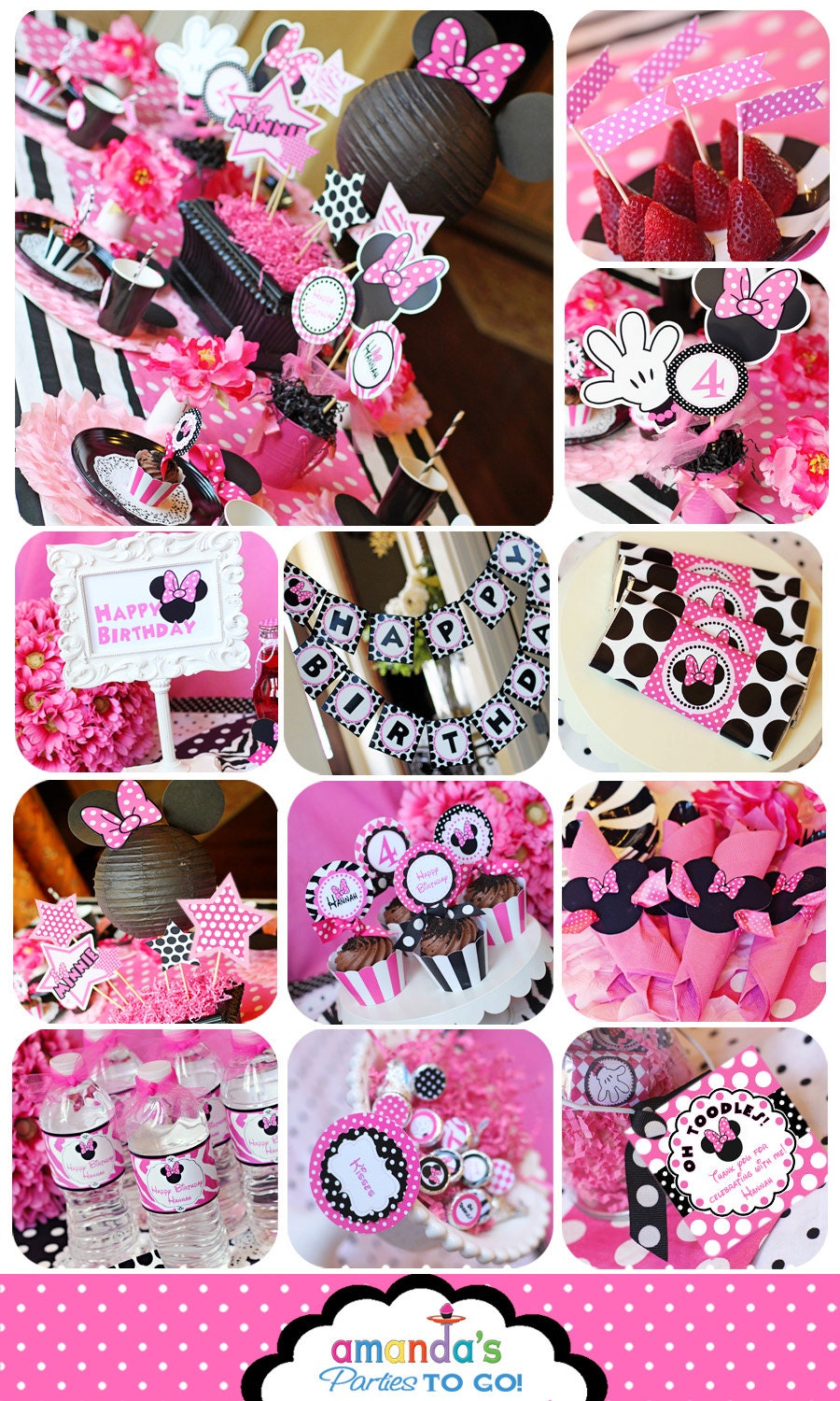 Minnie Mouse Party Pink - On SALe -Minnie Mouse Birthday Party - HUGE Printable Set by Amanda's Parties TO GO Il_570xn
