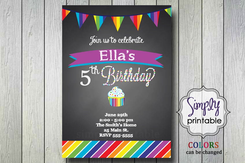 Rainbow Birthday Invitation