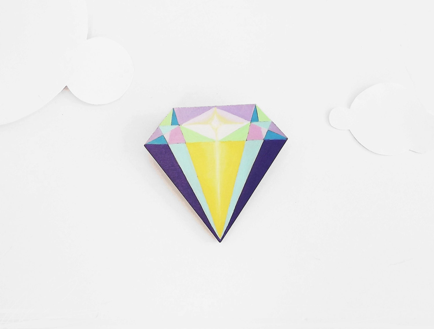 Geometric Brooch Neon 'Diamond'