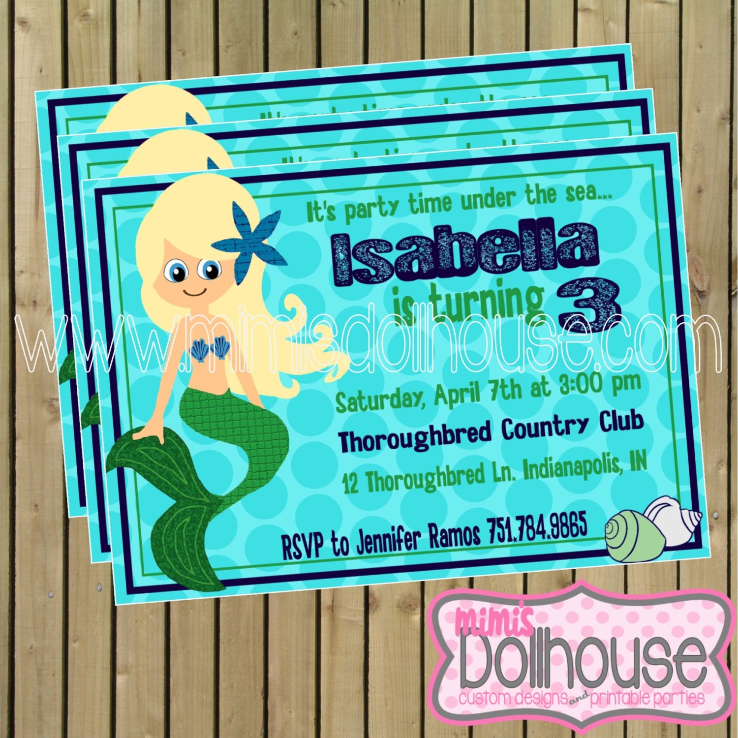 Mermaid Invitation- Mermaid Birthday Invitation PDF/JPEG Il_570xn